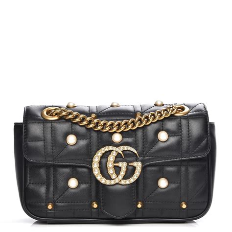 gucci pearls|gucci black bag with pearls.